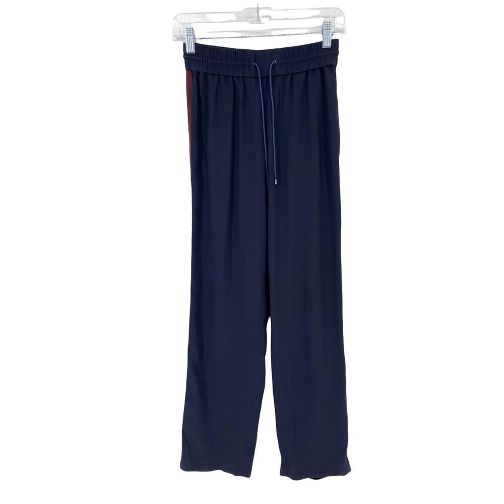 Kenzo Pants Womens Size XS Side Stripe Track Straight Leg Navy Blue Relaxed